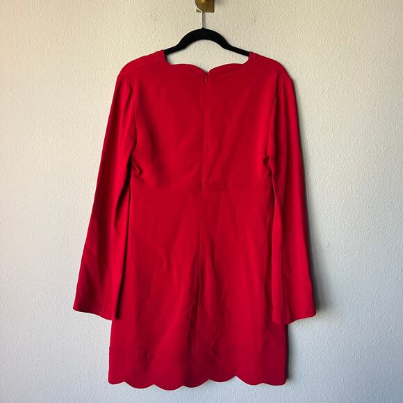 NWT NEW A.L.C. Eve Scalloped Mini Dress in Crimson Red Size 8 - Picture 4 of 7